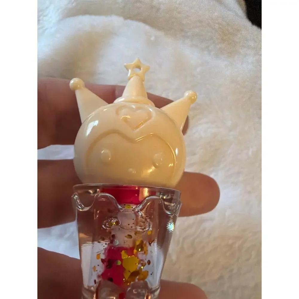Kuromi Crown Glitter Liquid Lip Gloss Gold Iridescent Sparkle Kawaii Makeup